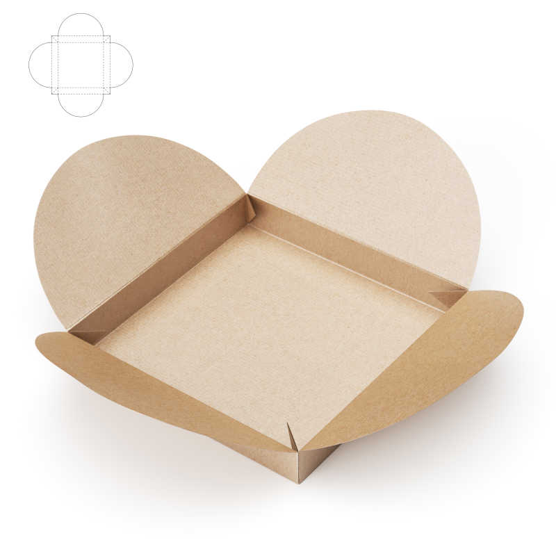 带模切模板的超薄装饰方形盒