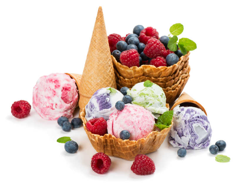 混合美味冰激凌特写