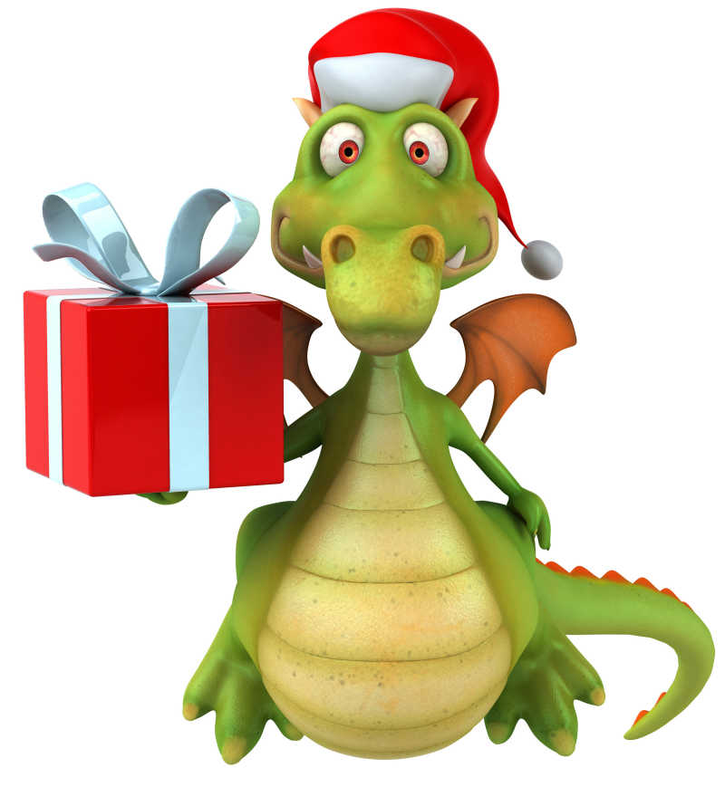 圣诞节送礼物的萌龙