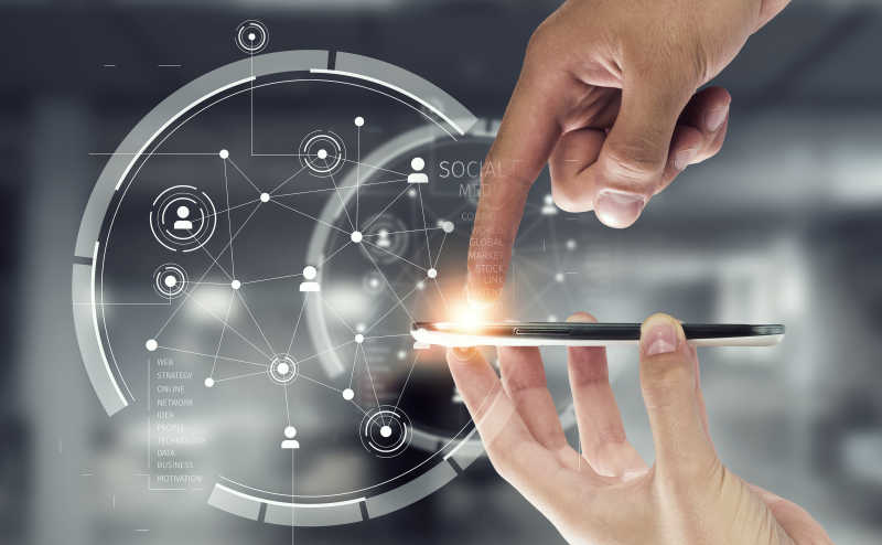 手指智能手机与云计算社交媒体