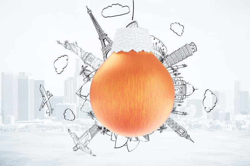 全球旅游概念特写