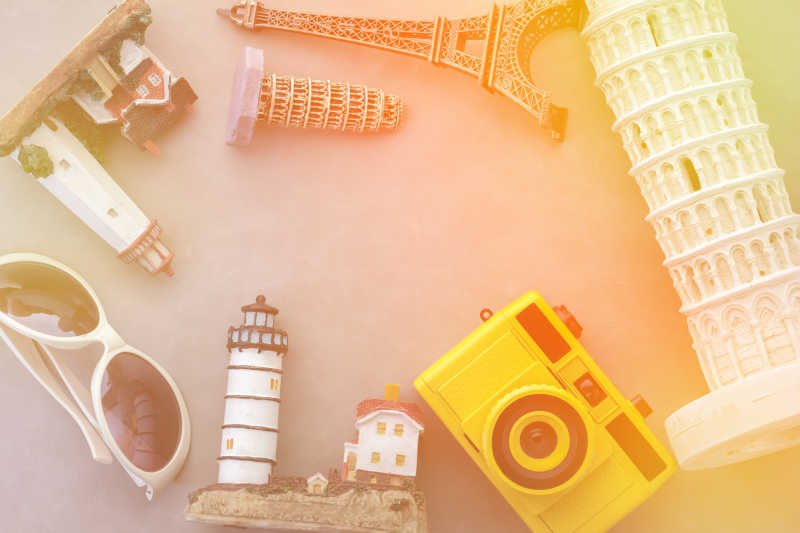 世界旅游纪念品概念集