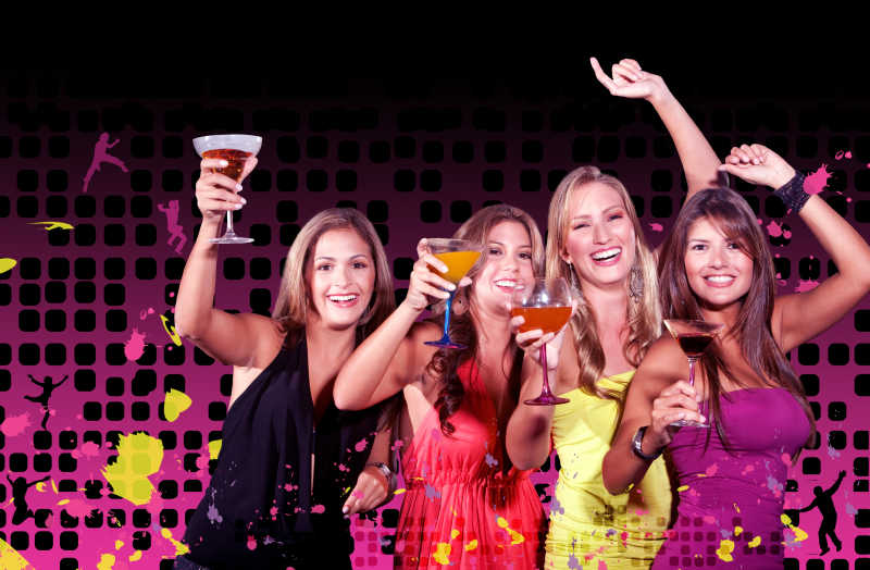 聚会中的一群女孩