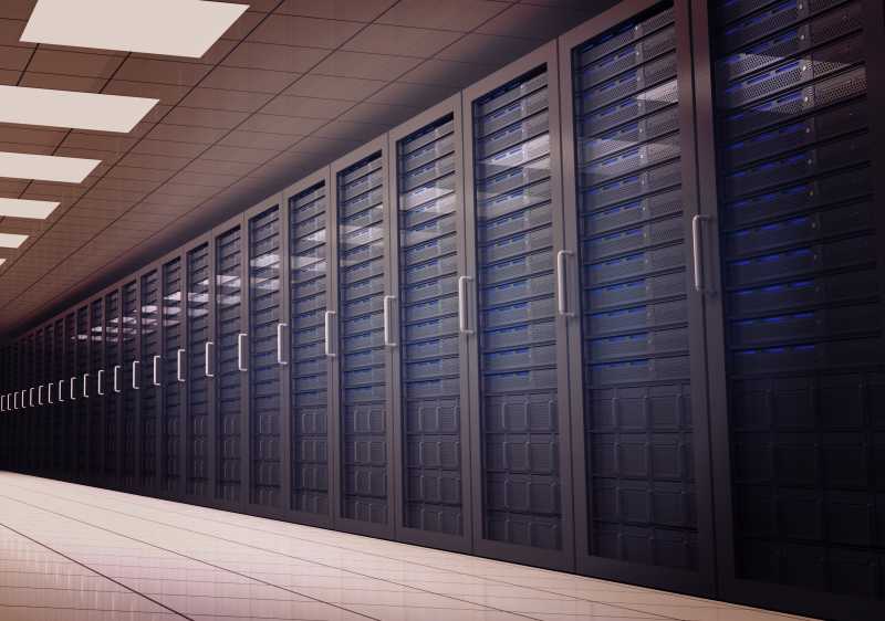 现代数据中心特写