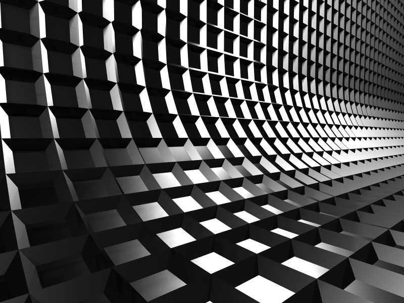 铝合金黑色金属光泽3D立体方格背景