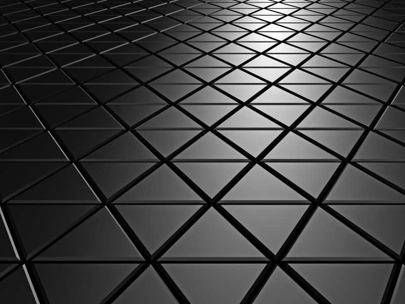 3D暗铝银金属三角形拼接背景