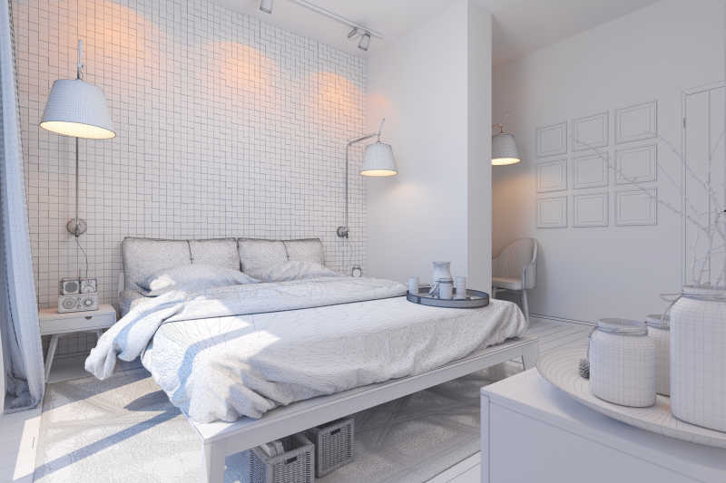 现代卧房装修设计特写