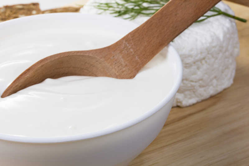 酸奶油和夸克膳食美味