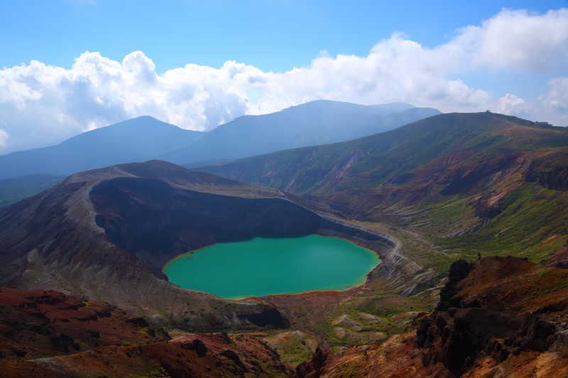亚洲火山湖特写
