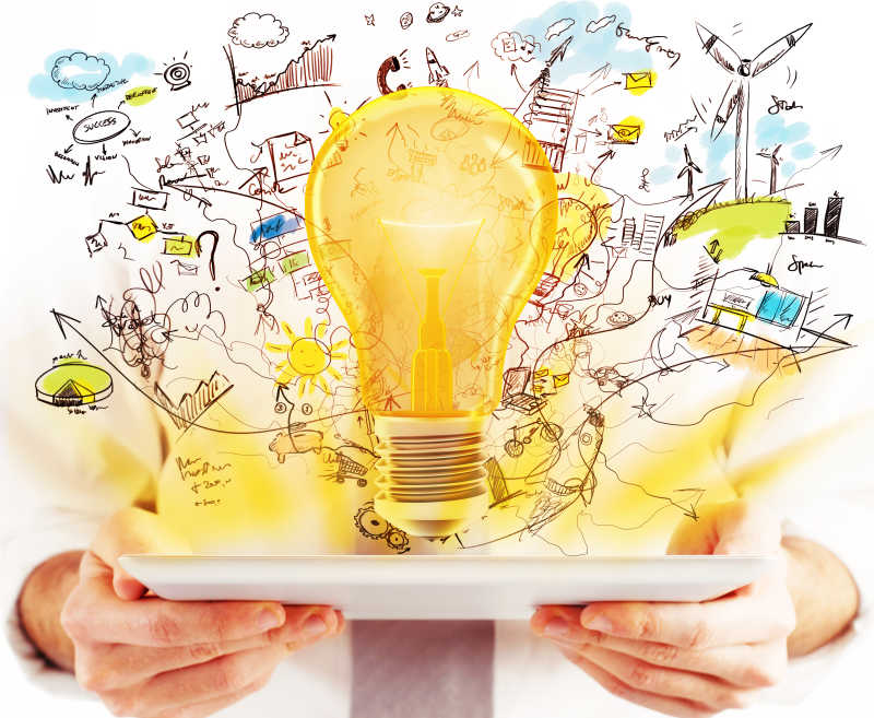 手持平板电脑的商业创意