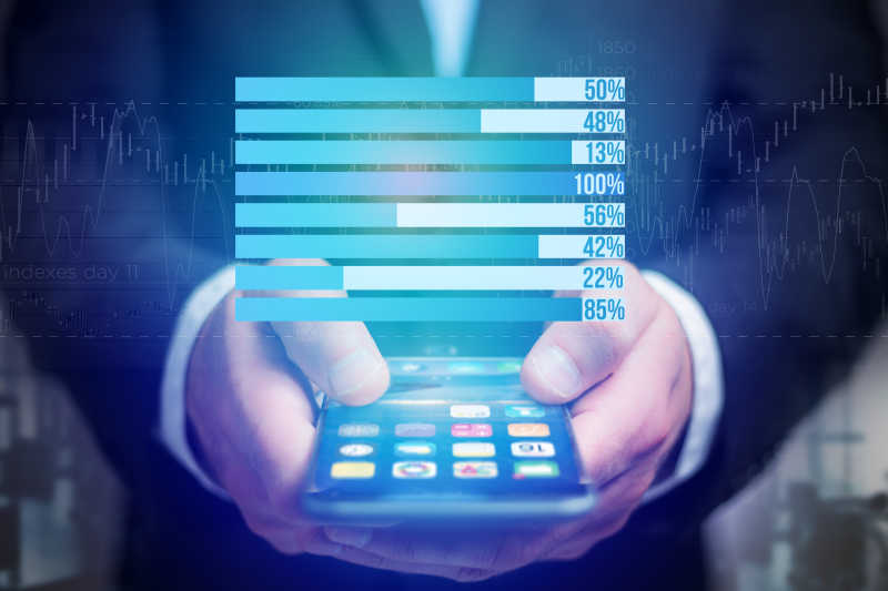 手机上投影的数据图