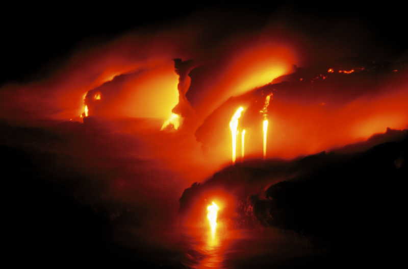 夏威夷火山熔岩流