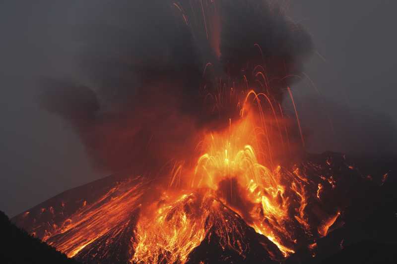 火山喷发图片