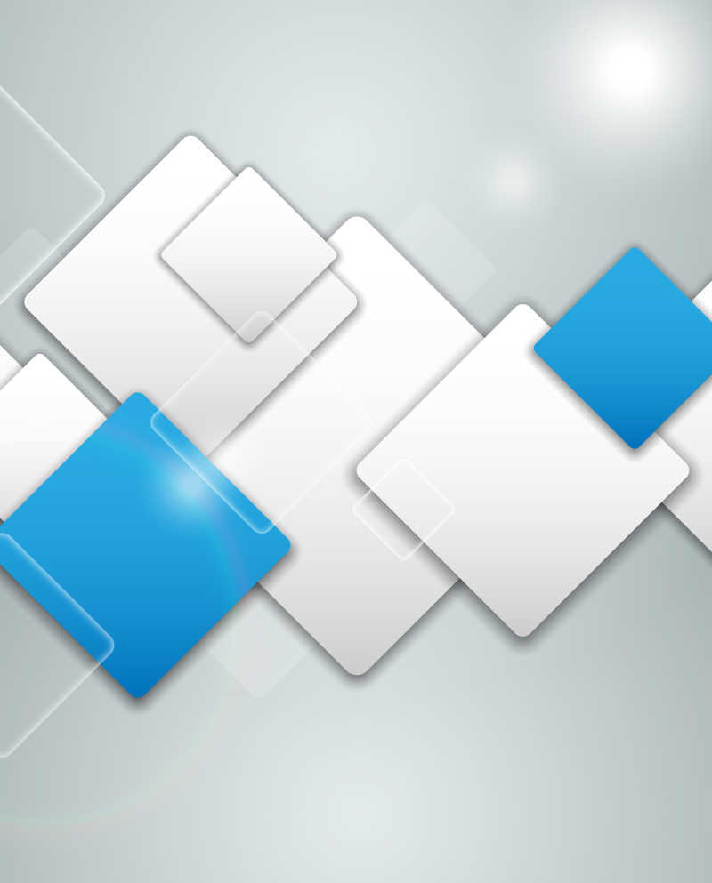 蓝色和白色矩形方块组成的几何矢量图