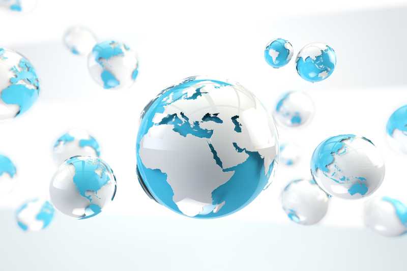 体现互联网和商业网络概念的立体球体