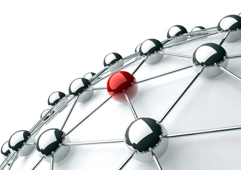 体现了网络和互联网概念的立体球体