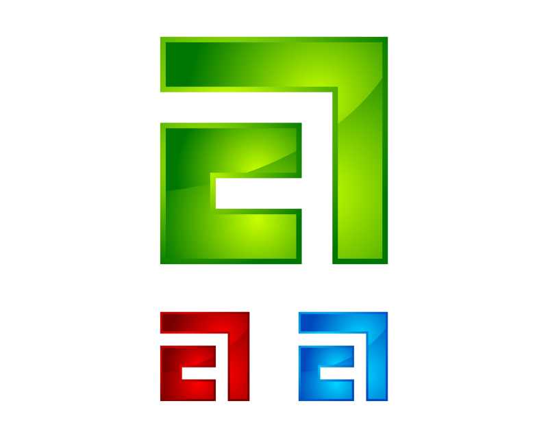 抽象字母标签矢量图