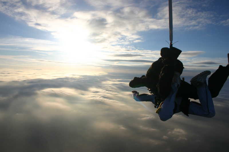 空中双人情侣跳伞