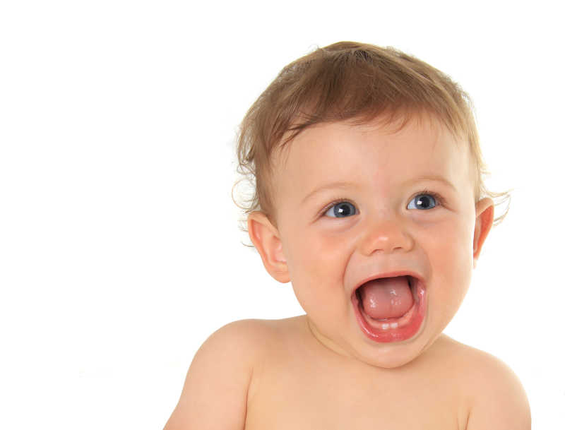 可爱大笑的美丽宝宝