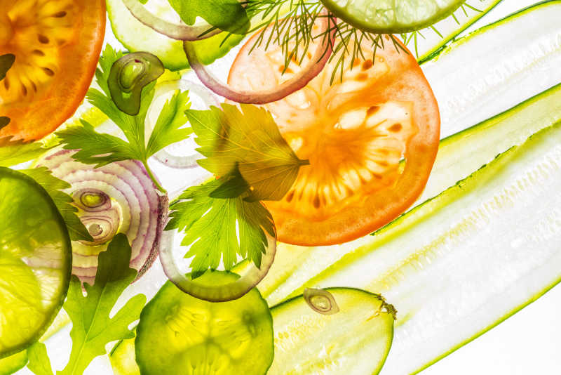 有趣的蔬菜片背景