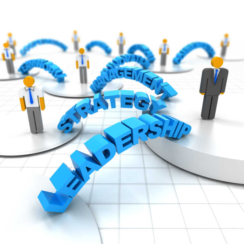 商业领导与员工