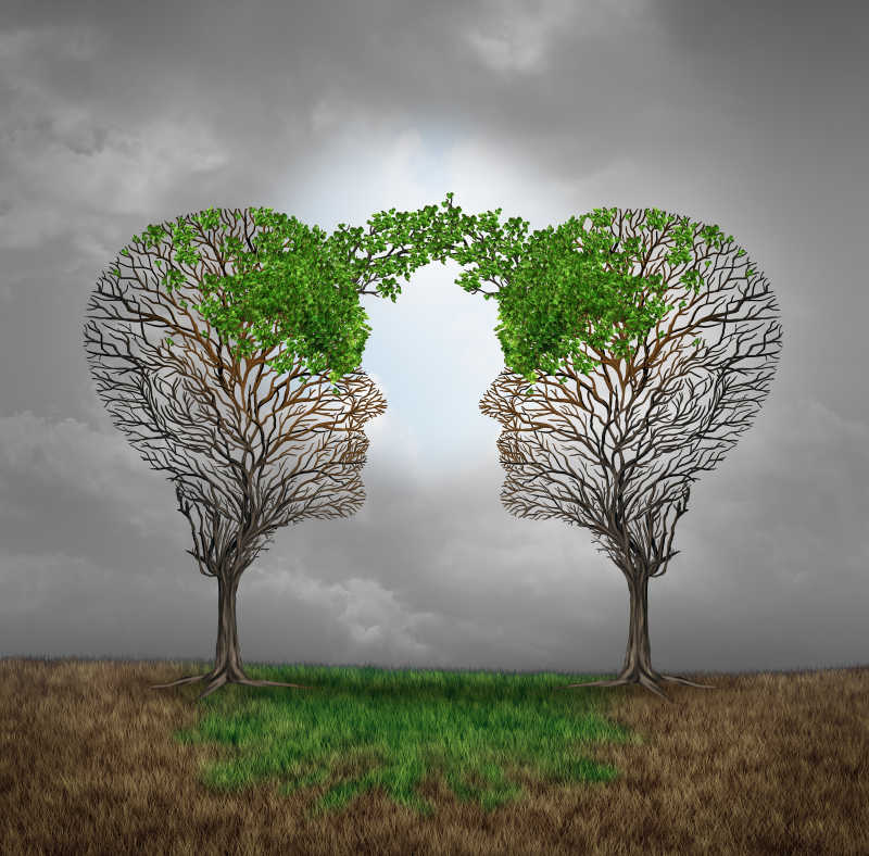 创意树木展示相互支持合作