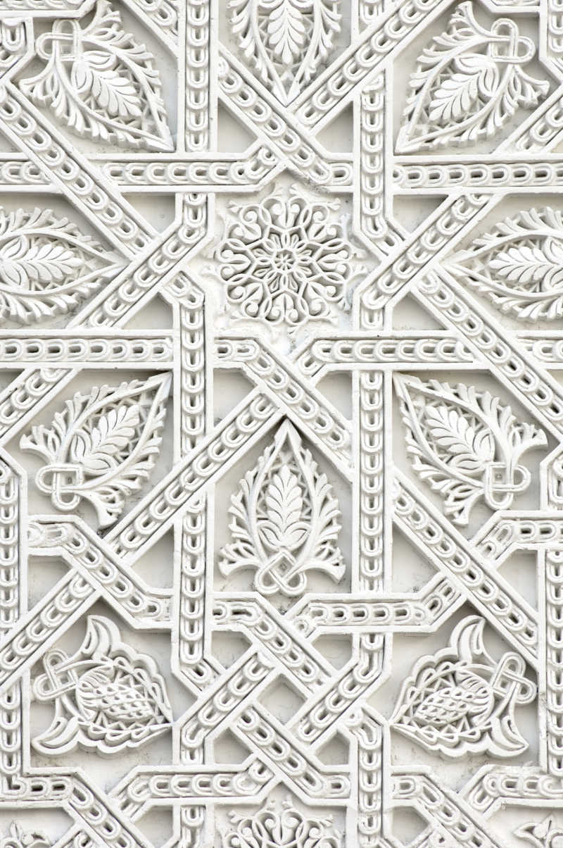 白色石膏雕刻特写