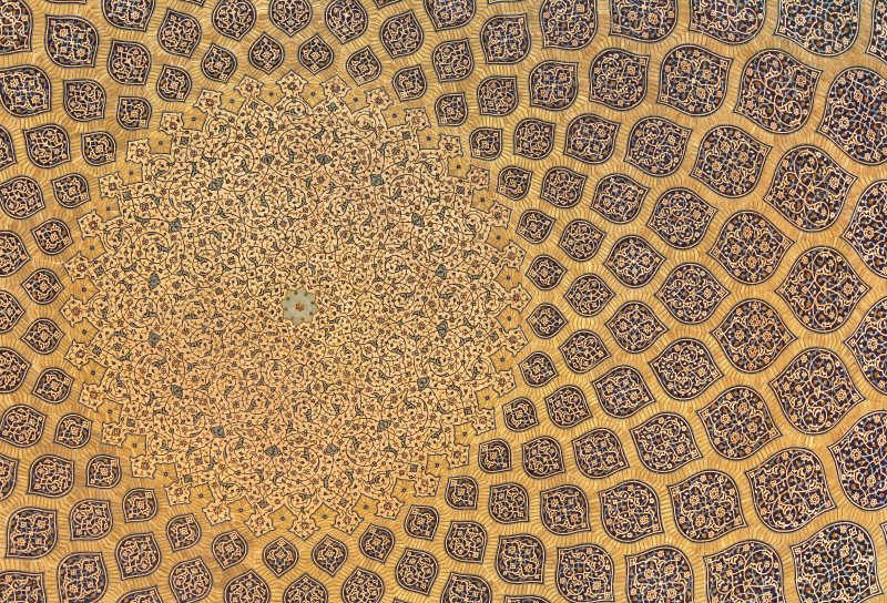 伊斯法罕清真寺的圆顶背景