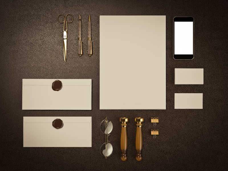 棕色皮革背景身份概念模型