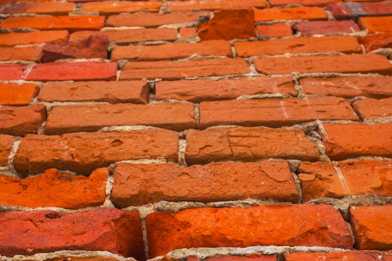红色砖墙特写