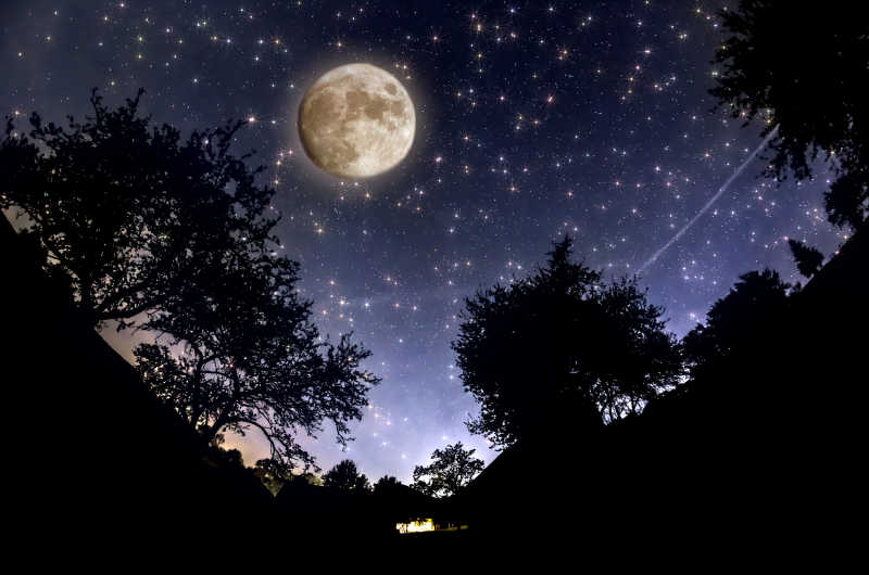 星空月亮图真实图片