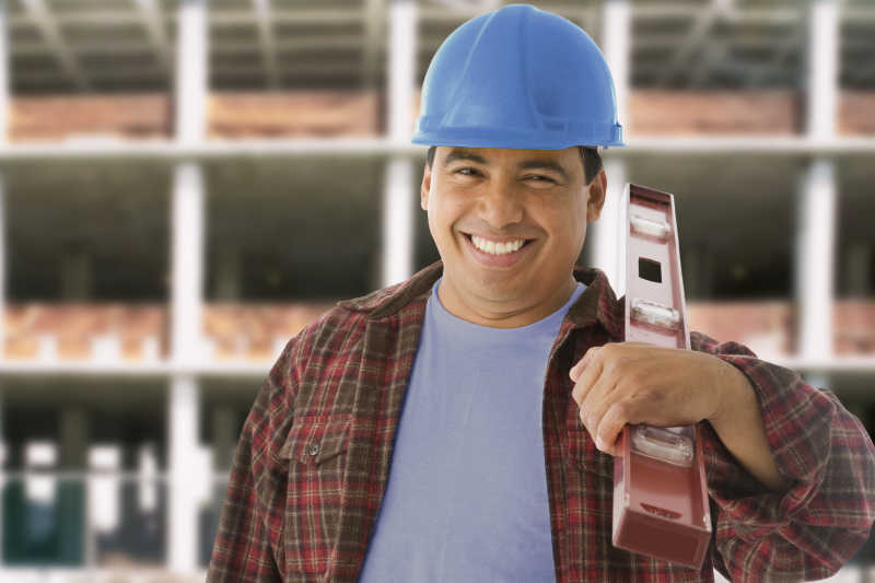 建筑工地上的建筑工人