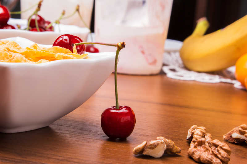 健康饮食樱桃特写