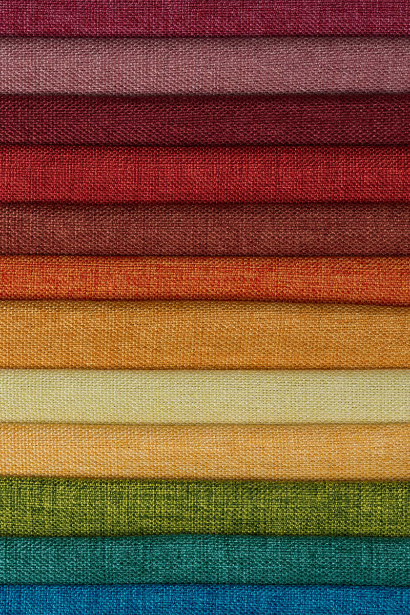 彩色布料样品特写