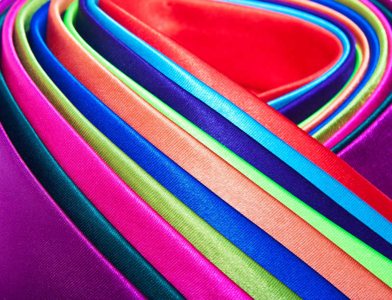 不同颜色的纺织品布料