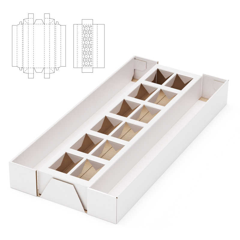 带有小格子的纸板包装盒