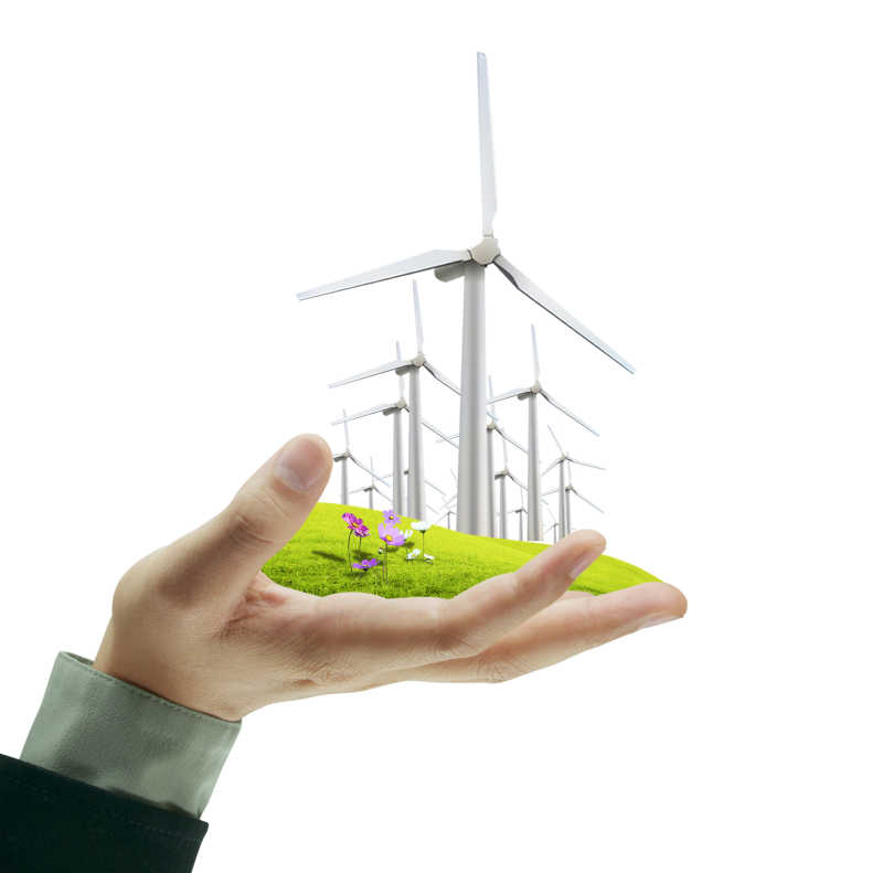 手上的风力发电机