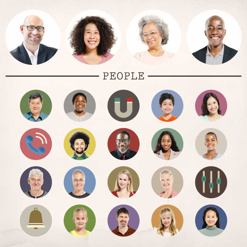 人的多元化肖像概念