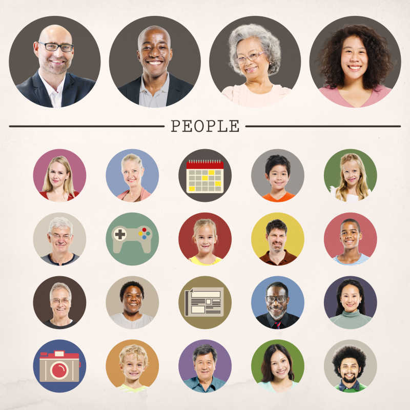 多国人民多元化肖像概念