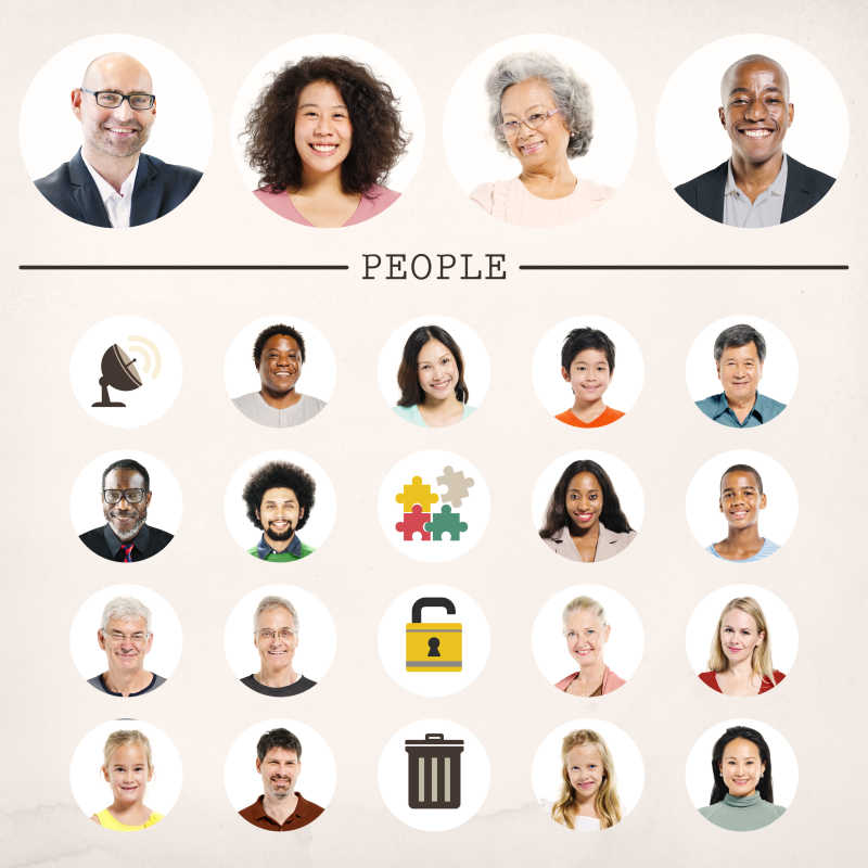 不同人群的人脸头像