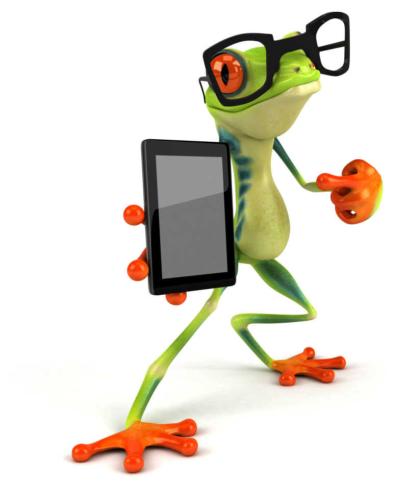 带着眼镜的青蛙插画