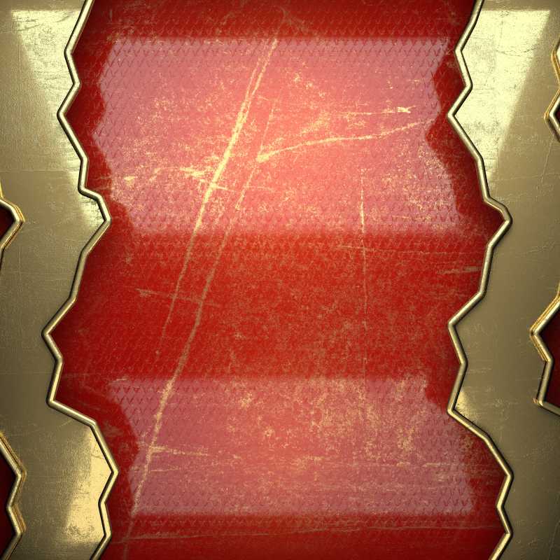 金色边框红色背景