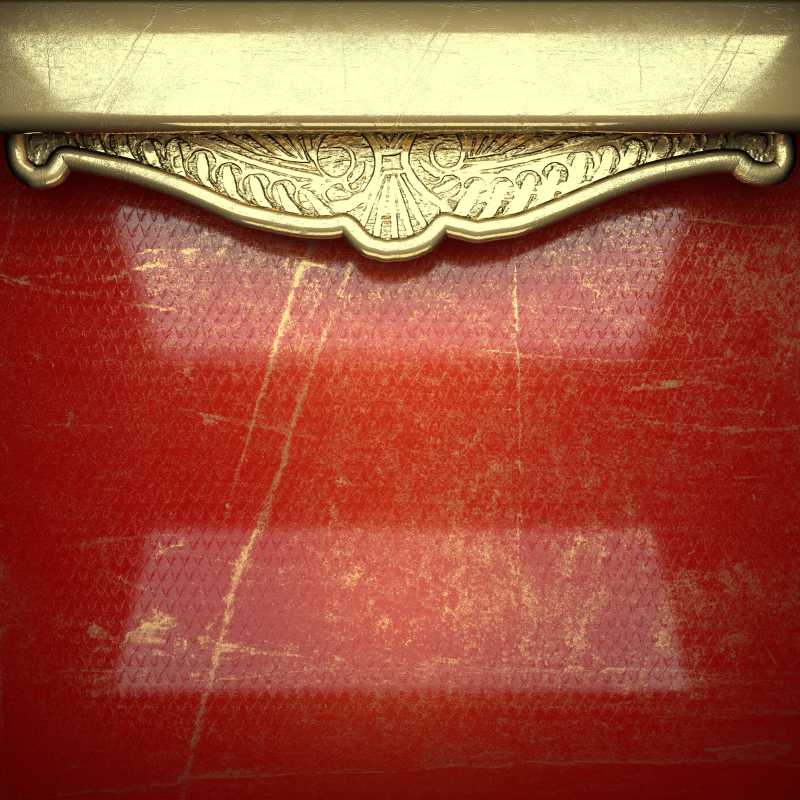 红色背景相框的金色纹理