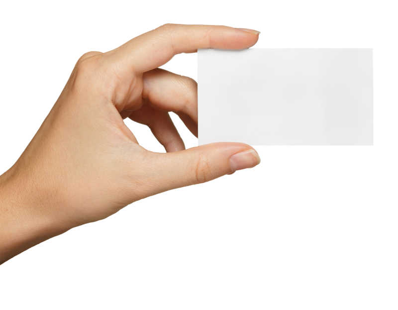 手执空白名片
