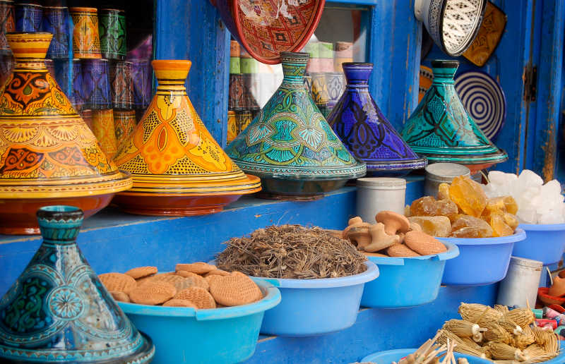 摩洛哥丰富多彩的正在出售的商品