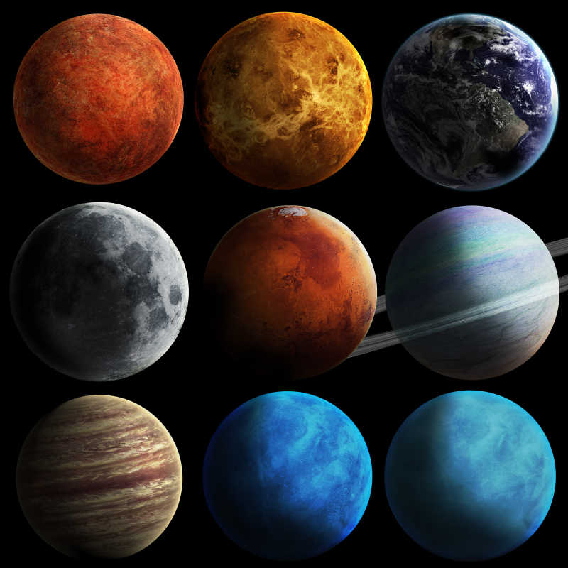 太阳系九大行星特写