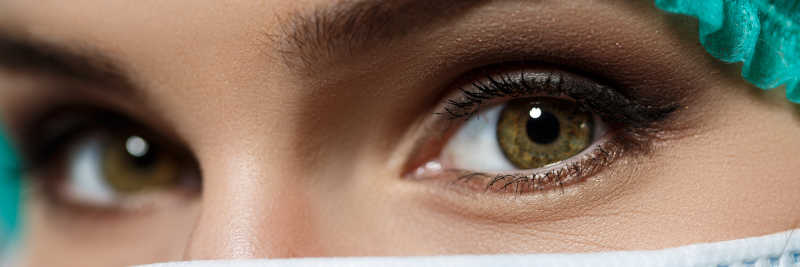 外科医生眼部特写
