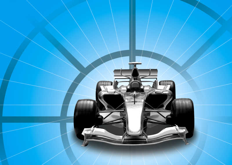 银白色F1赛车