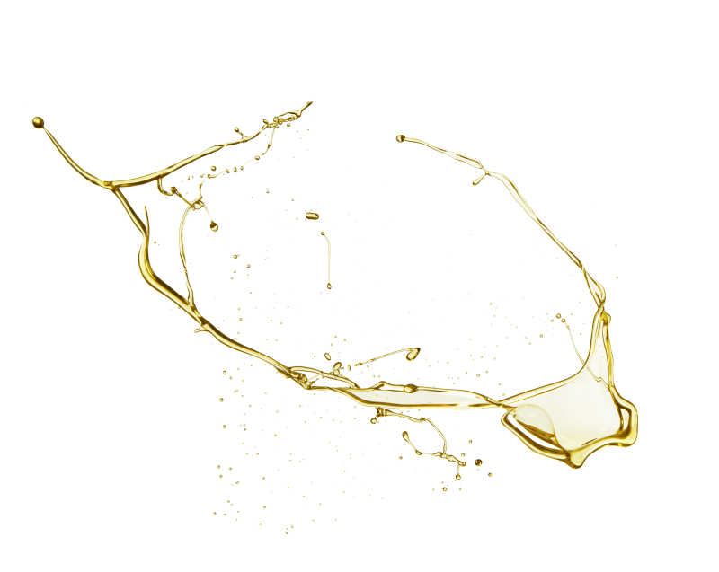 金黄色的油飞溅