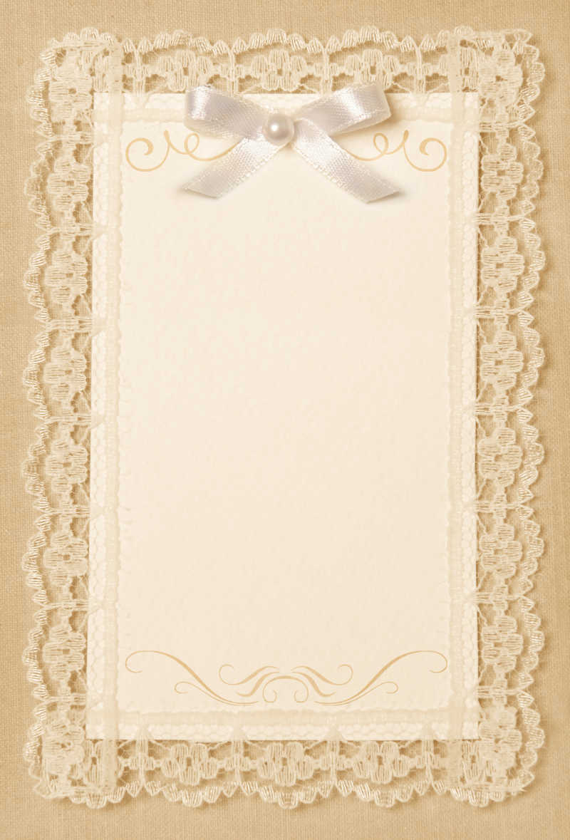 黄色背景下的老式结婚请柬